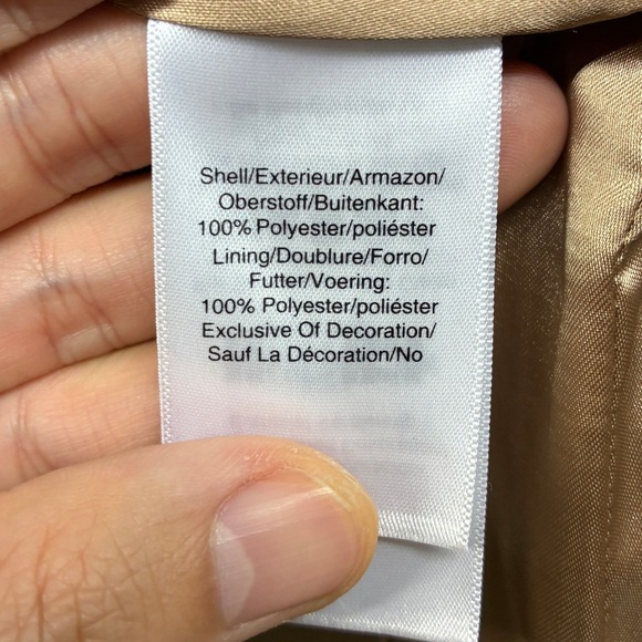 DKNY‎ Womens M Tan Faux Fur Coat Button Front Collar Soft Plush Winter Jacket - Picture 7 of 15